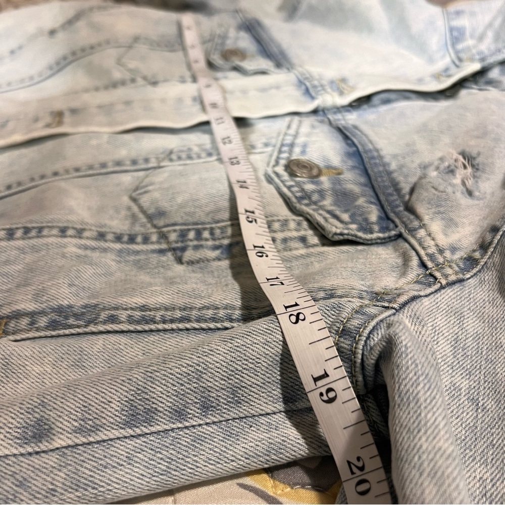 Topshop Moto Distressed double pocket Jean Jacket, size 8 - Picture 6 of 10